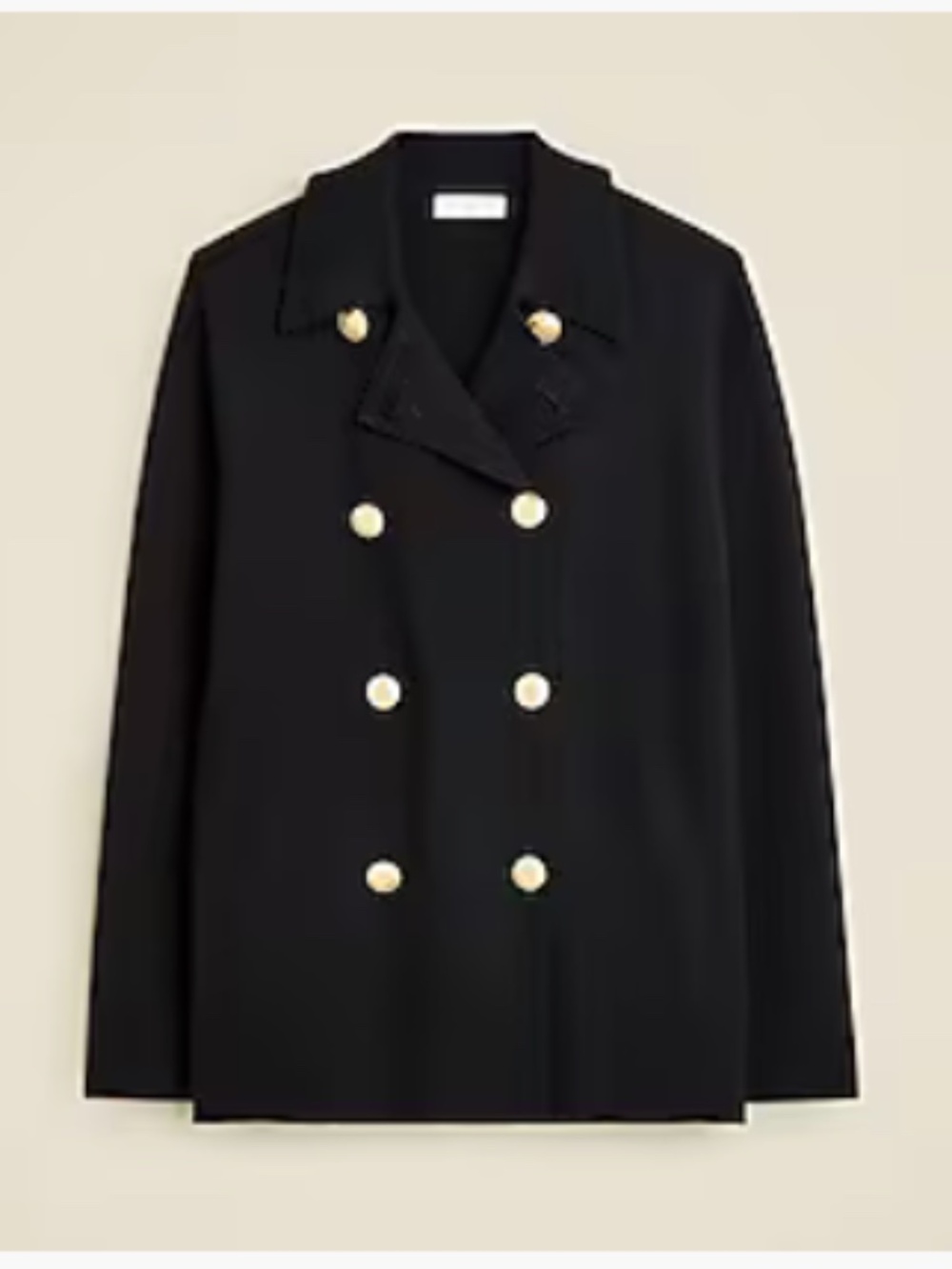 J. Crew | Warwick Sweater Blazer With Gold Crest Buttons In Black Size Medium